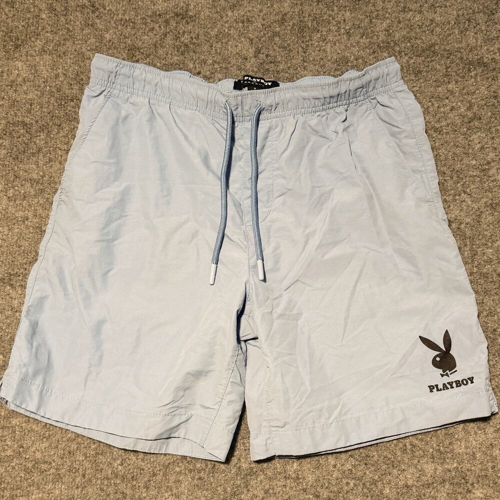 Playboy By Pacsun Swim Trunks Board Shorts Blue Drawstring Mens Size Small